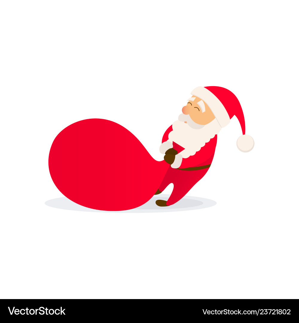 Süße Santa Claus mit Tasche Weihnachts-Ikone Süße Santa Claus mit Tasche Weihnachts-Ikone vektorbild