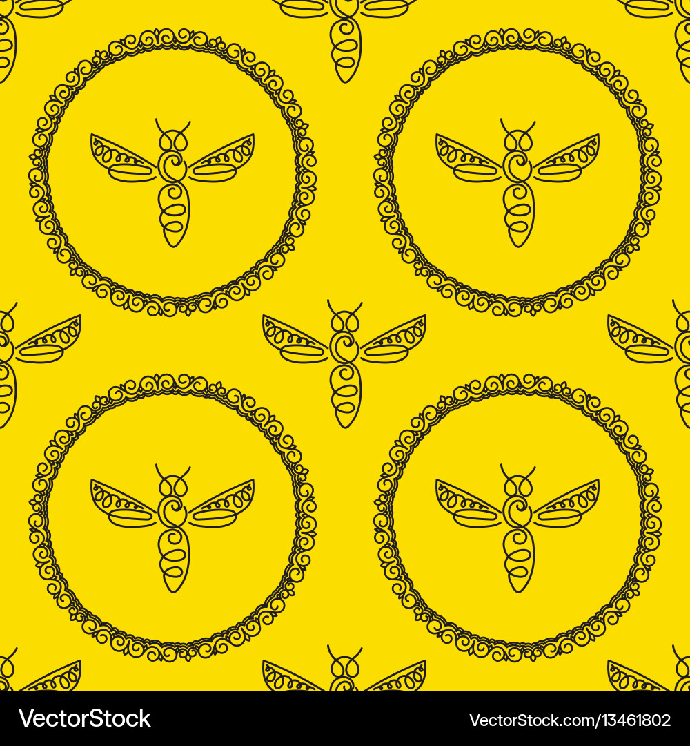 Seamless pattern with bee Seamless pattern with bee vector image