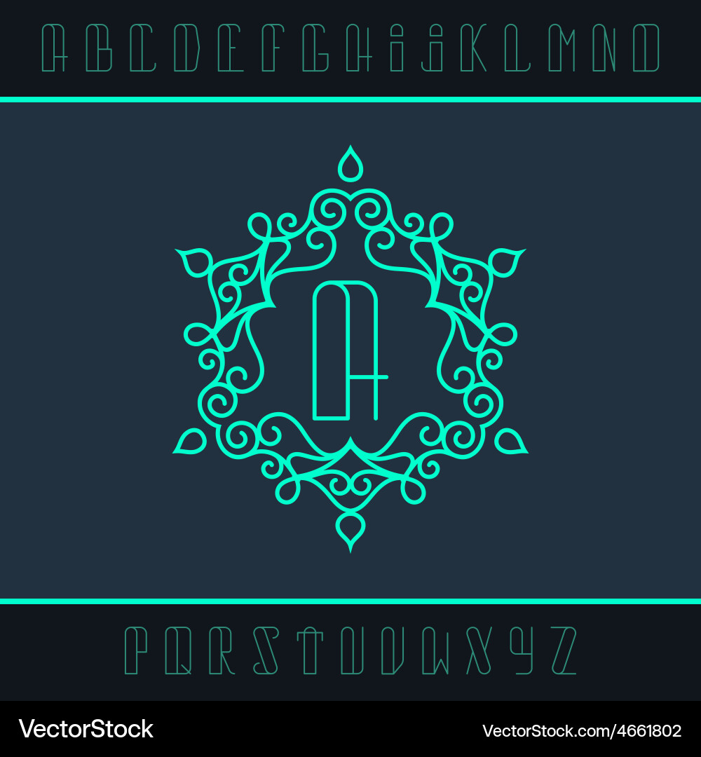 Set from the monogram and a font vector image