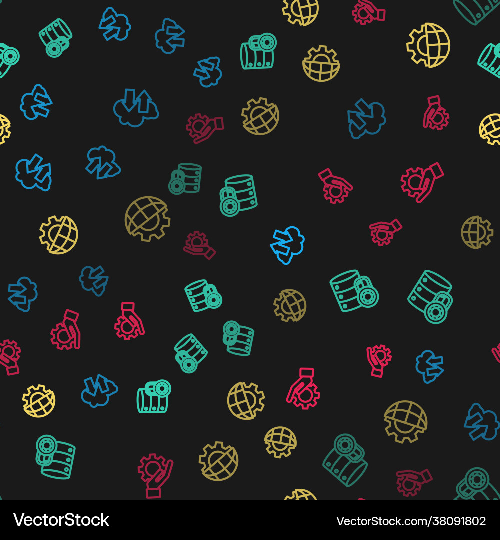 Set line cloud download and upload server Set line cloud download and upload server vector image