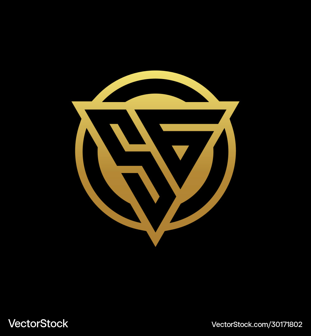 SG Monogram Logo - Triangle & Circle Vector Image