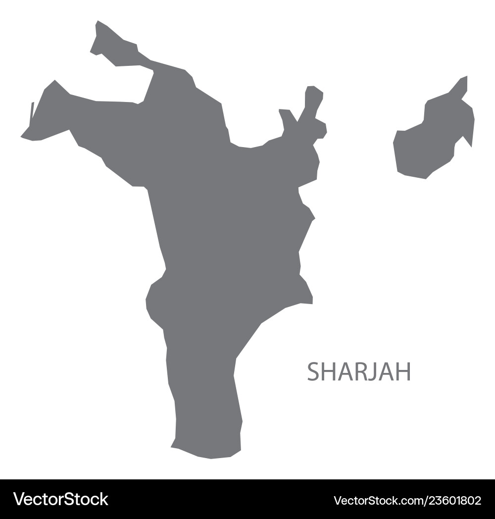 Sharjah united arab emirates map grey Sharjah united arab emirates map grey vector image