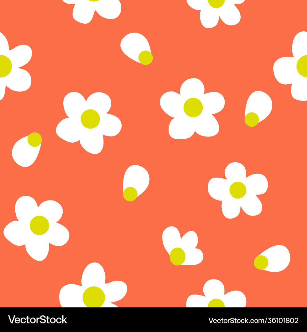Simple daisy flower repeat pattern design Simple daisy flower repeat pattern design Vector Image