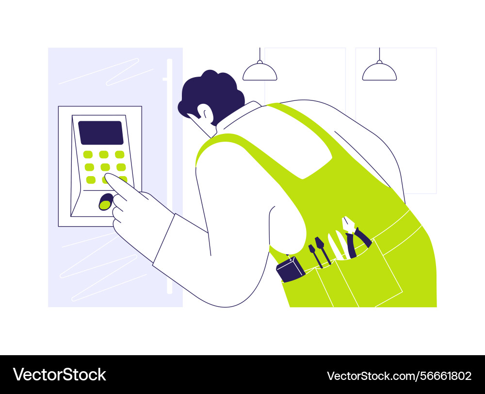 Smart access system installation abstract concept Smart access system installation abstract concept vector image