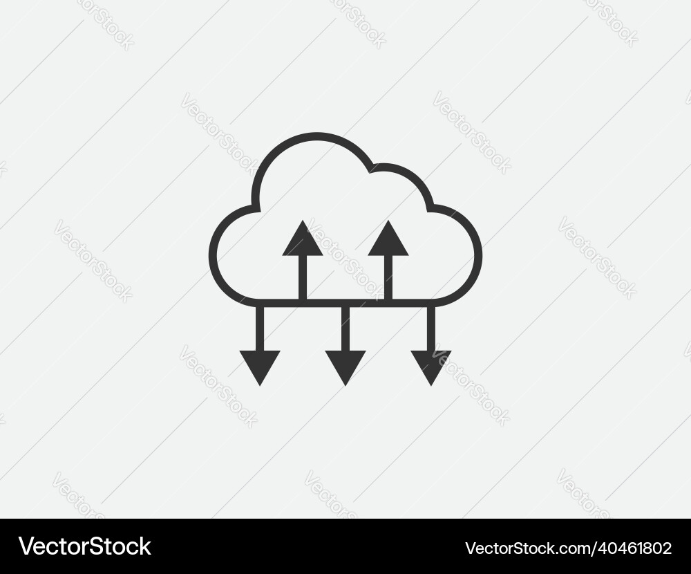 Technology icon cloud computing connection big vector image