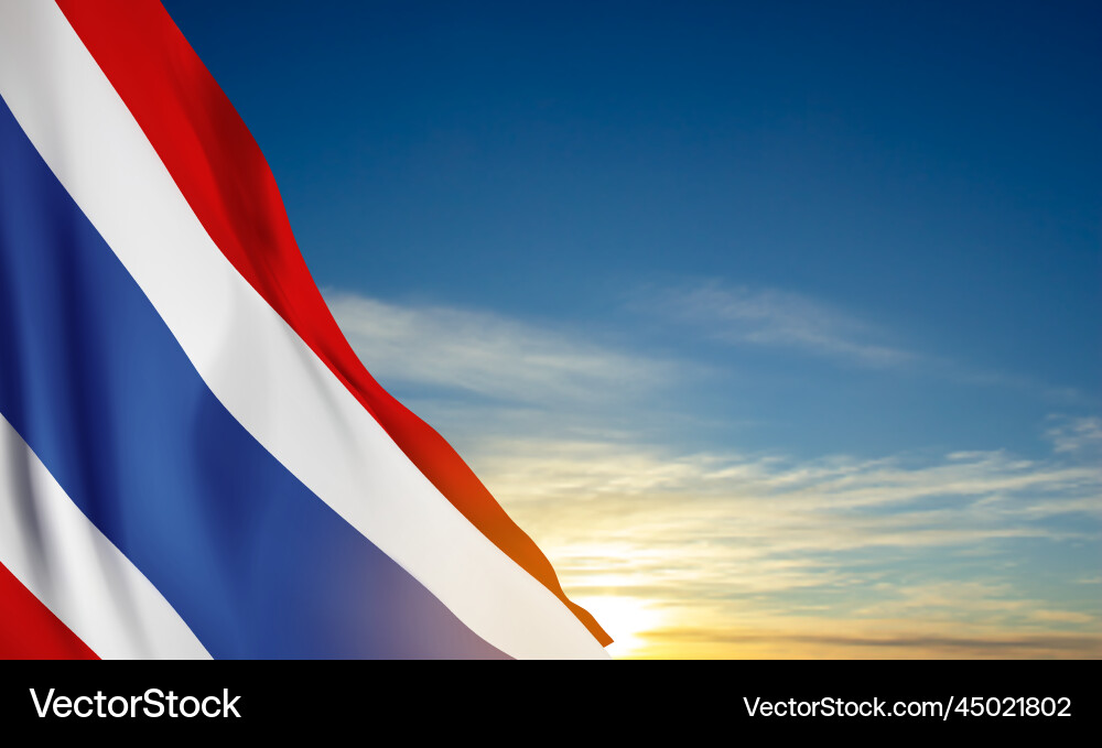Thailand Flagge gegen die Sonne oder Sonnenuntergang Thailand Flagge gegen die Sonne oder Sonnenuntergang vektorbild