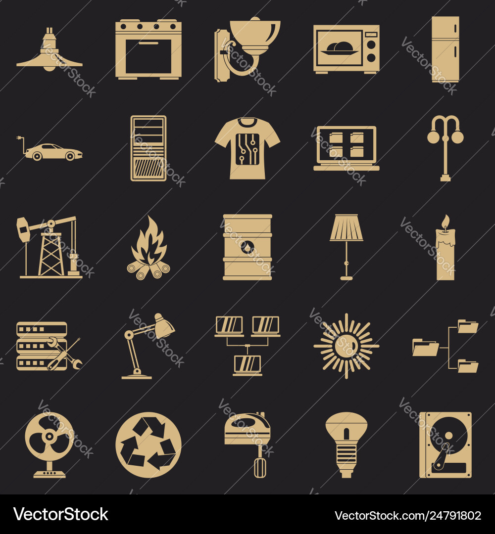 Transformer icons set simple style Transformer icons set simple style Vector Image