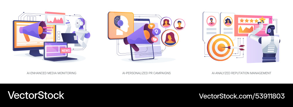 Ai in public relations abstract concept Vector Image