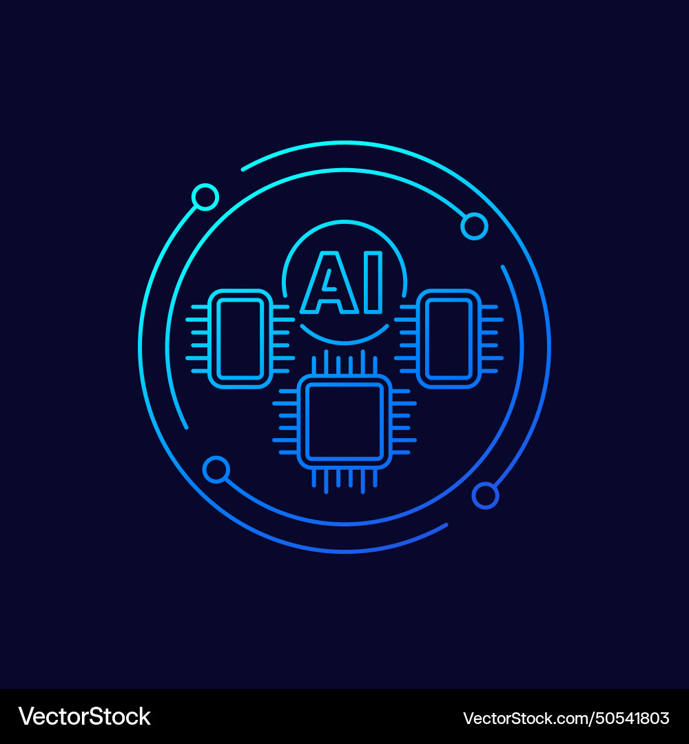 Ai optimized hardware icon linear design vector image
