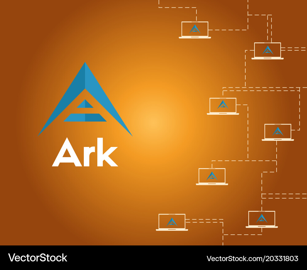 Background of ark cryptocurrency networking Vector Image