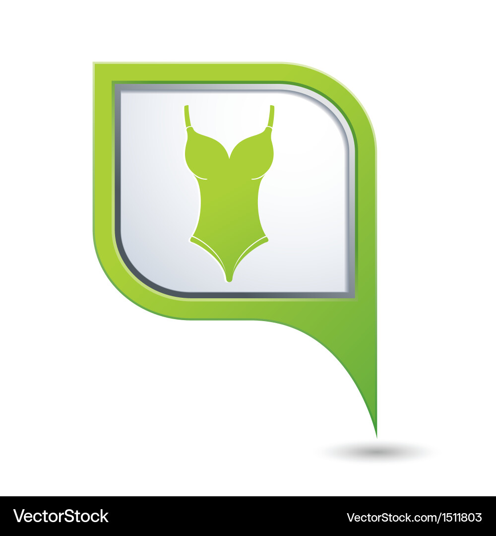 Bathing suit symbol on green map pointer Vector Image