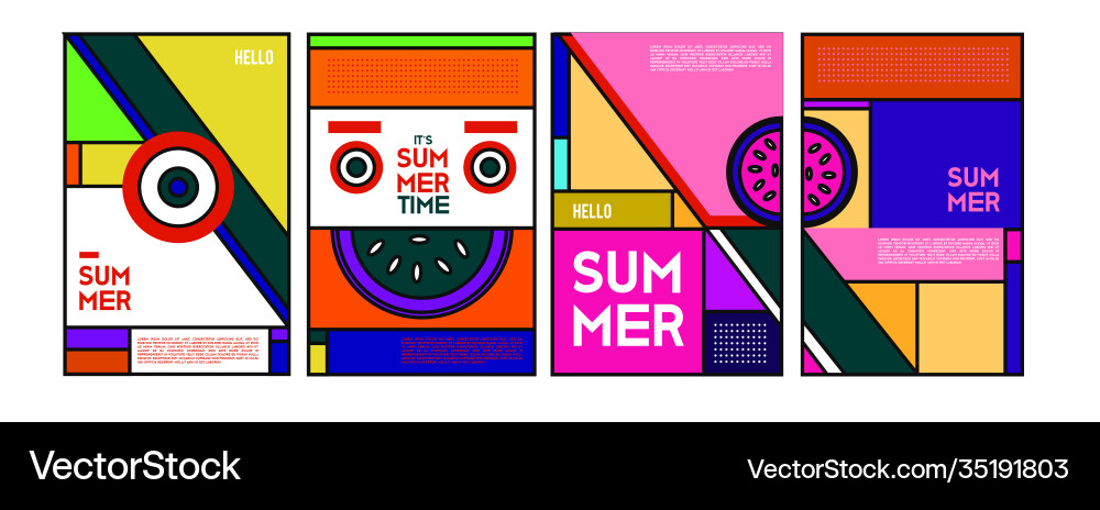 Bunte abstrakte Sommerbanner und Plakat 2021 Bunte abstrakte Sommerbanner und Plakat 2021 vektorbild