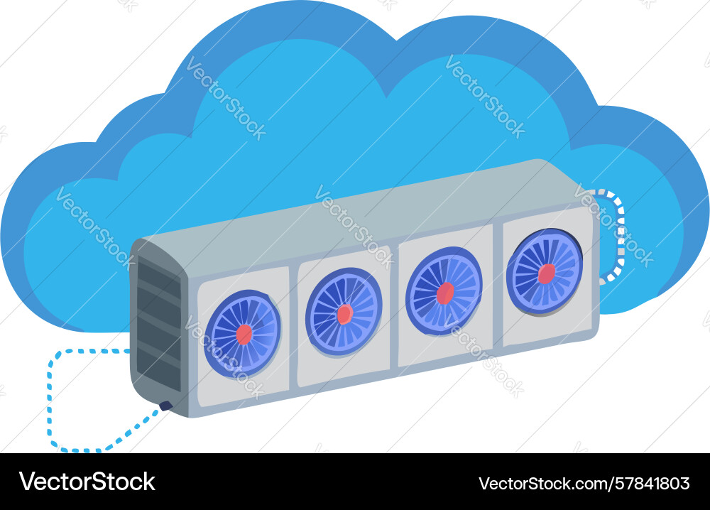 Cloud data server rack hardware Vector Image