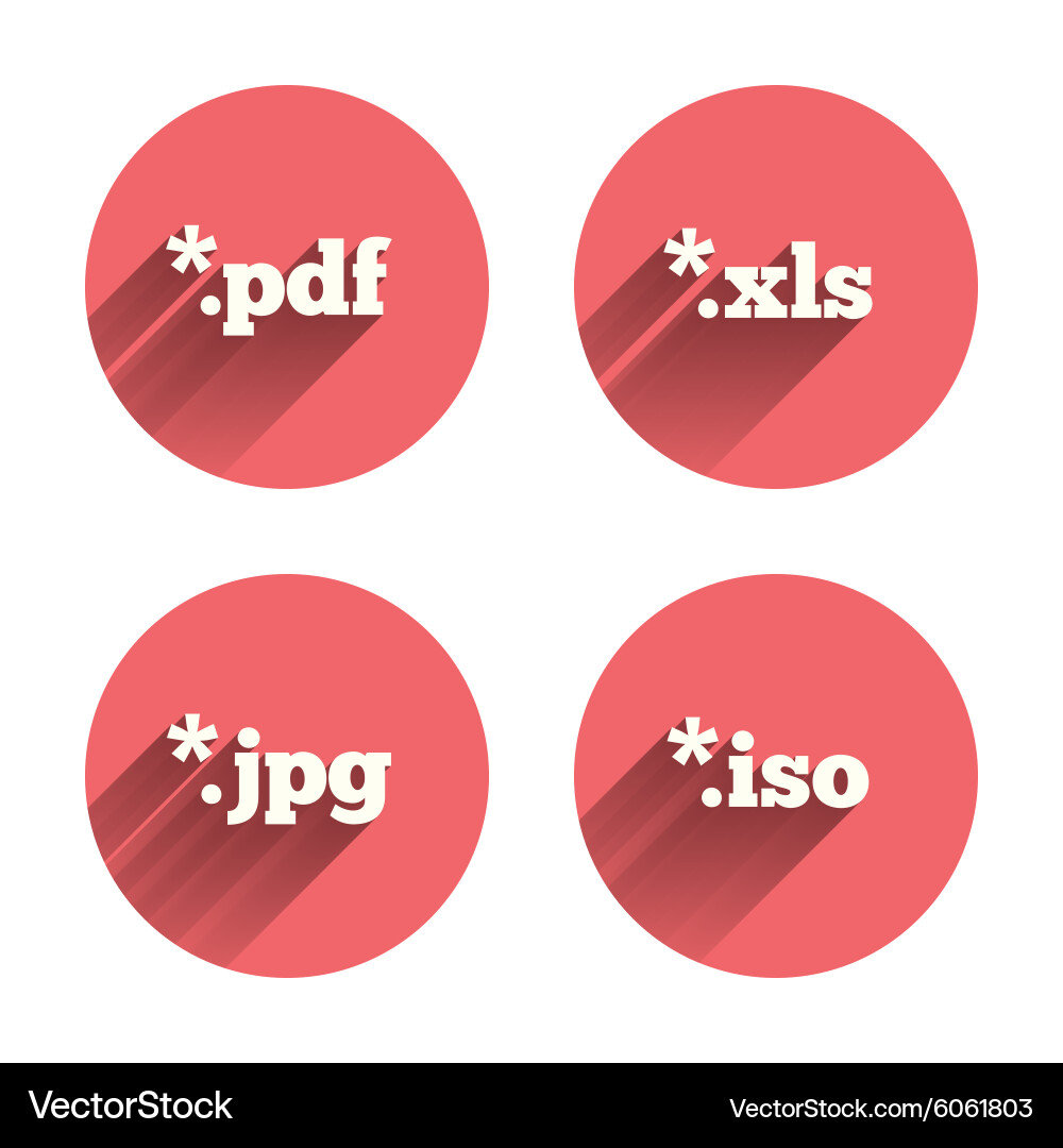 Document signs file extensions symbols Vector Image
