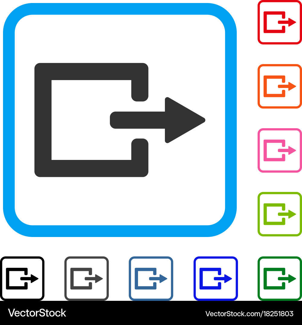 Exit framed icon vector image