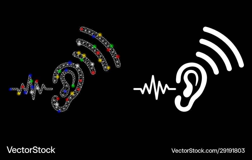 Flare mesh 2d listen and transmit icon with Flare mesh 2d listen and transmit icon with vector image
