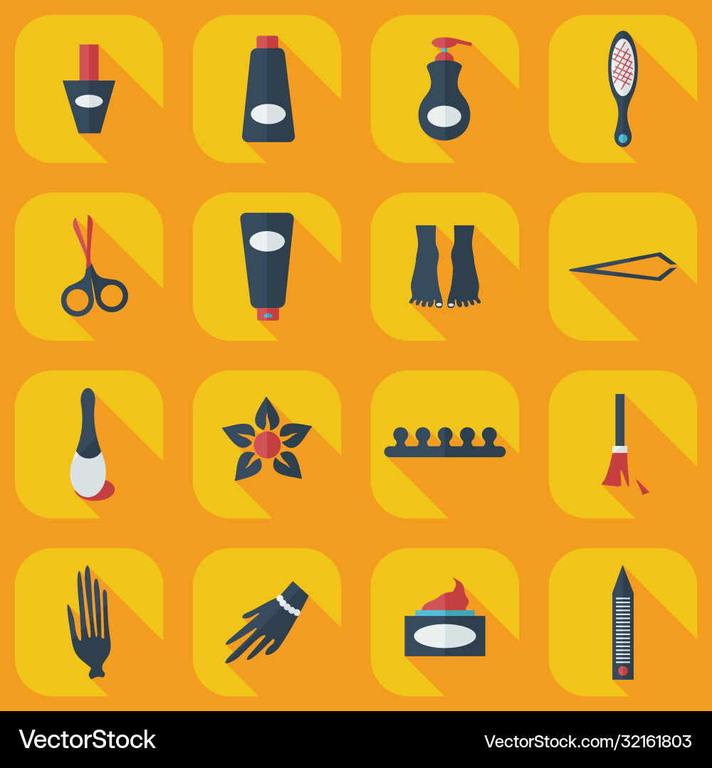 Flat concept set modern design with shadow vector image