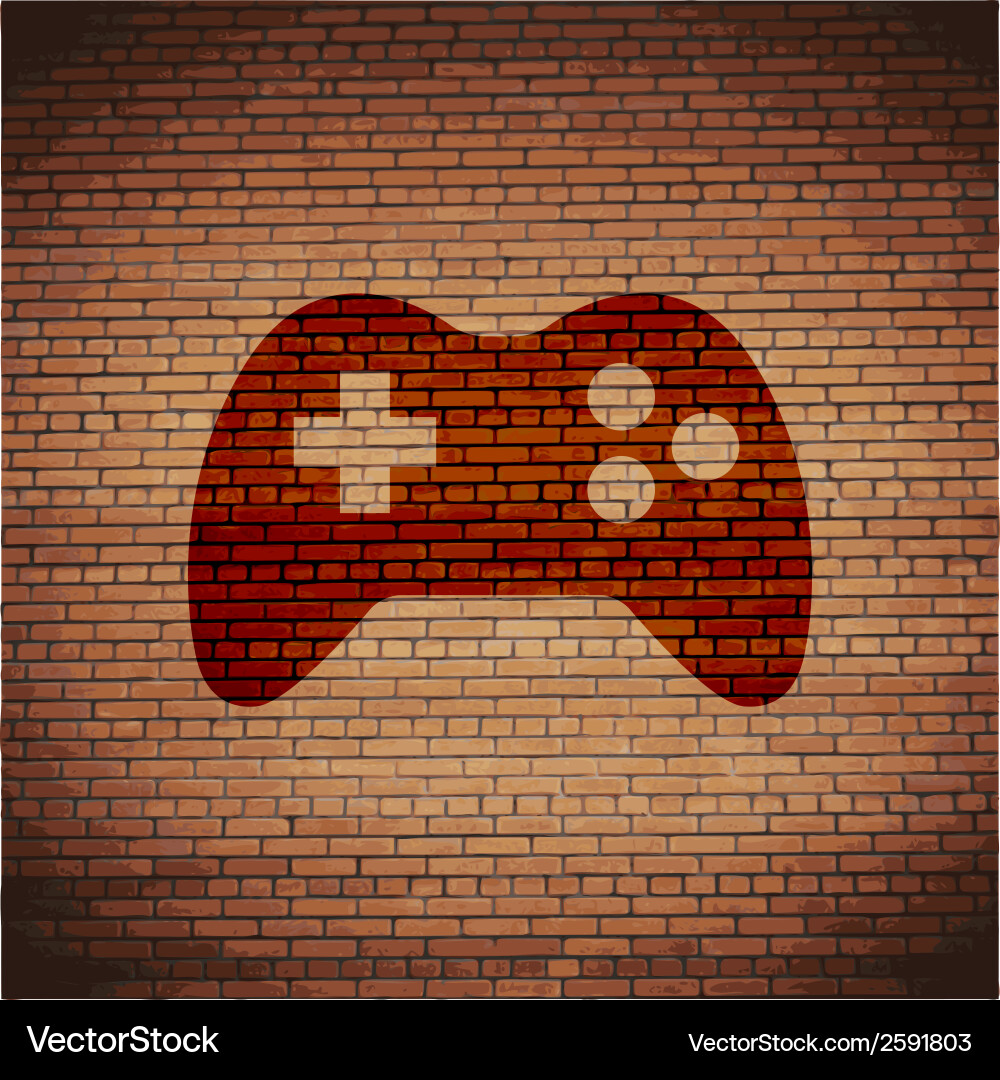 Gaming joystick flat modern web button and space Vector Image