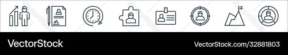 Human resources line icons linear set quality Human resources line icons linear set quality vector image