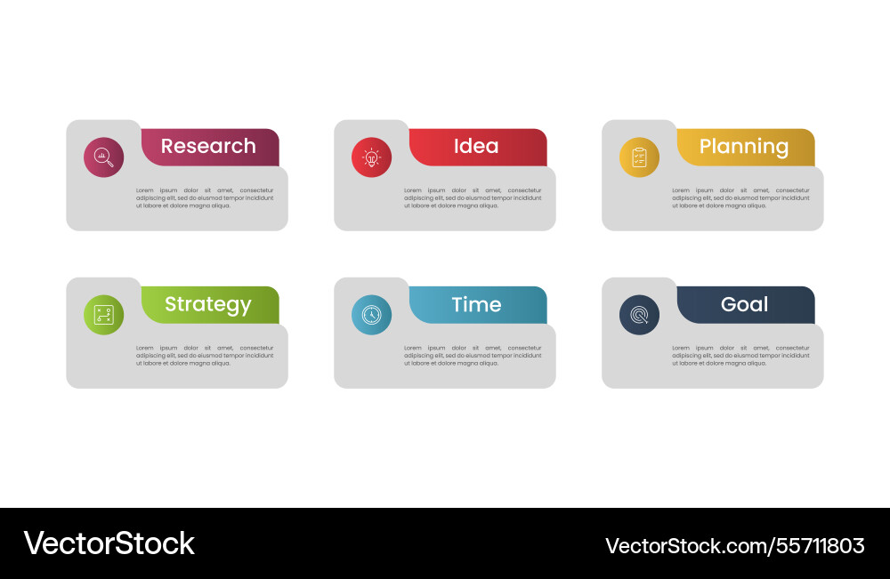 Infographic element design template with 6 Vector Image