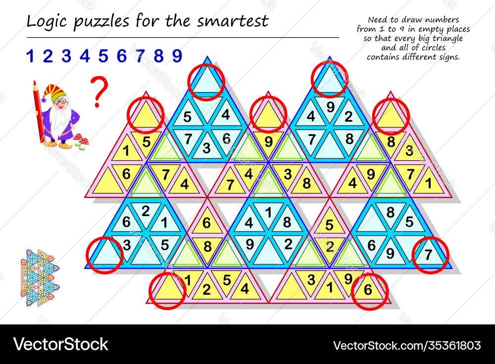 Logic puzzle sudoku game for smartest need Vector Image