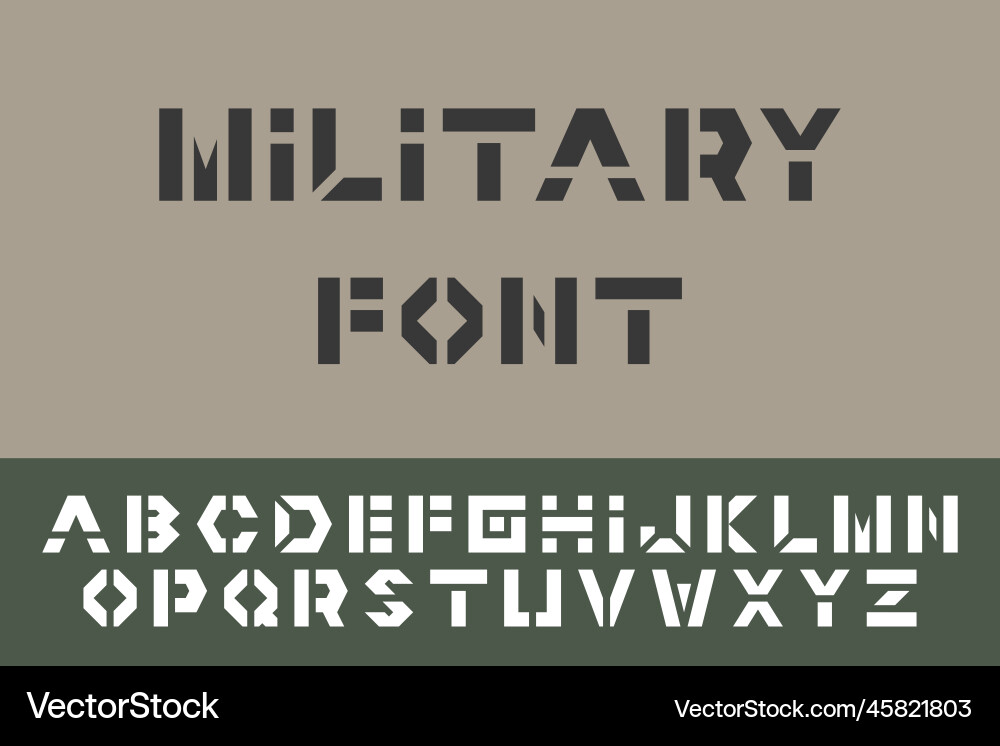 Moderne kreative minimalistische Schriftart - militärischer Stil Moderne kreative minimalistische Schriftart - militärischer Stil vektorbild