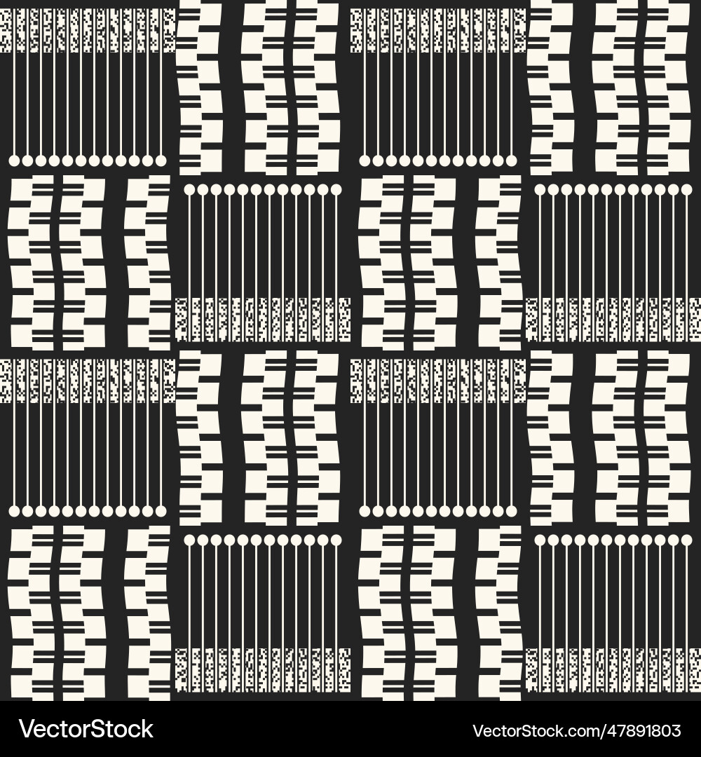Monochrome variegated textured checked pattern Monochrome variegated textured checked pattern vector image