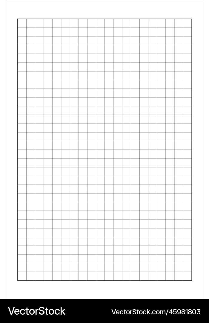Paper grid texture notebook page template Paper grid texture notebook page template vector image