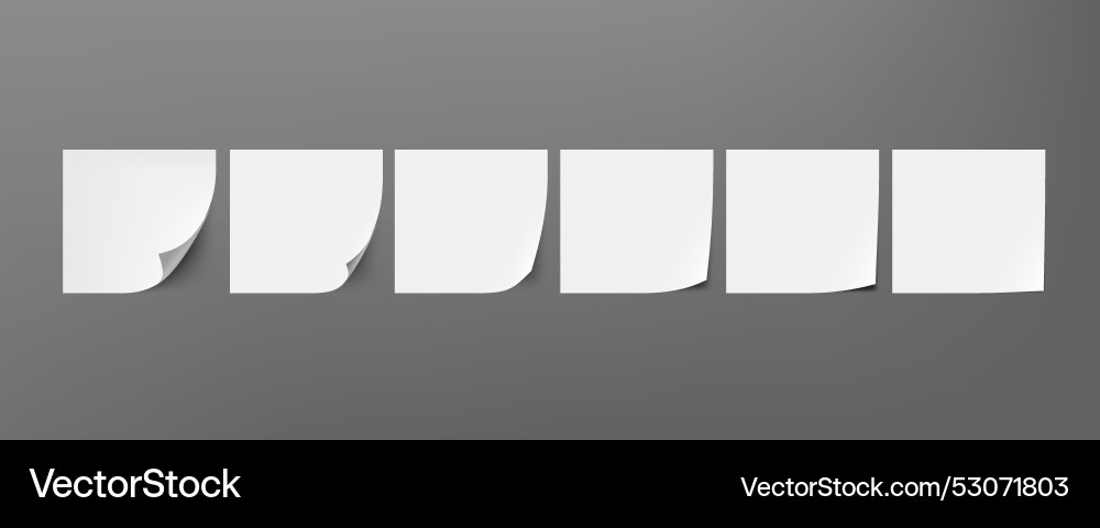 Papers with different curled corner on gray Papers with different curled corner on gray vector image