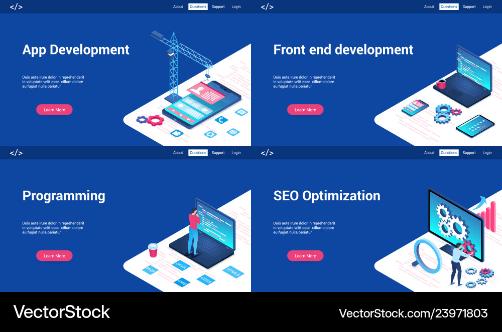 Programming Landing Page Templates vector image