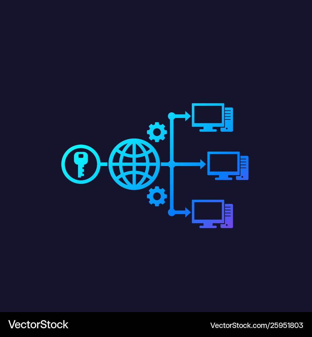 Remote access via web icon Vector Image