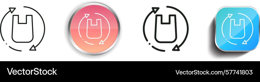 Reusable icon thin linear regular and button vector image
