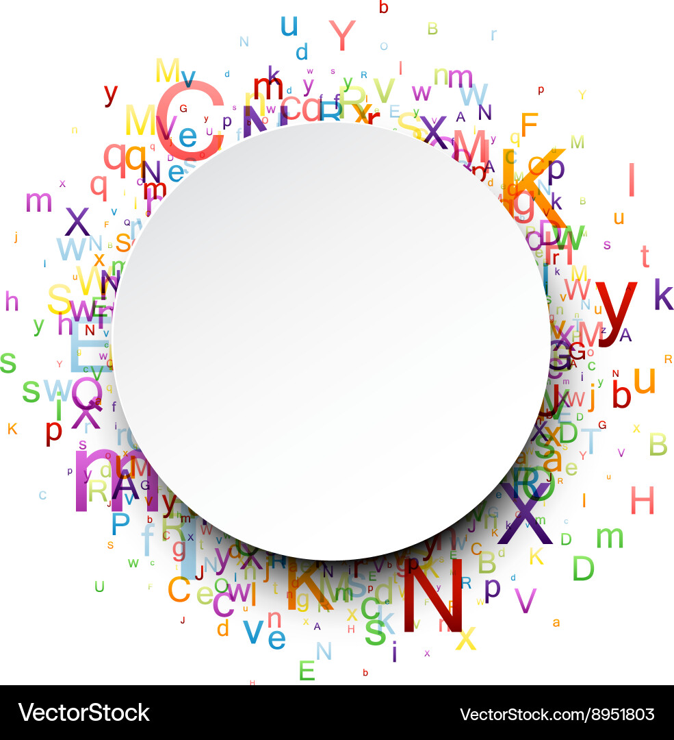 Round background with letters Vector Image