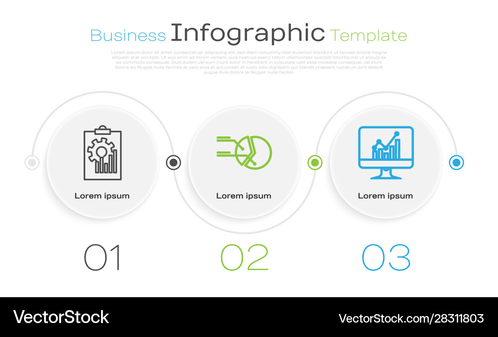 Set line clipboard with graph chart pie vector image