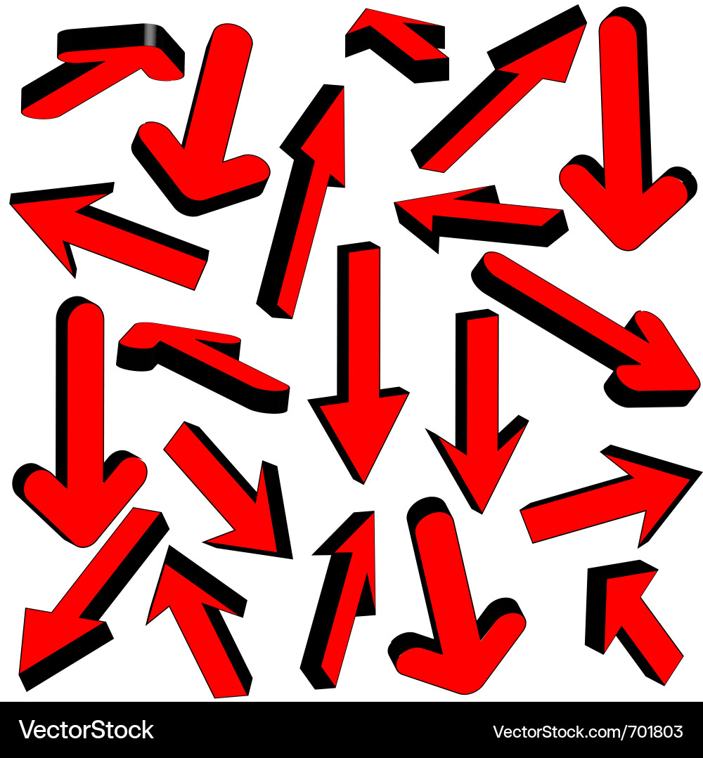 Set of red arrows Vector Image
