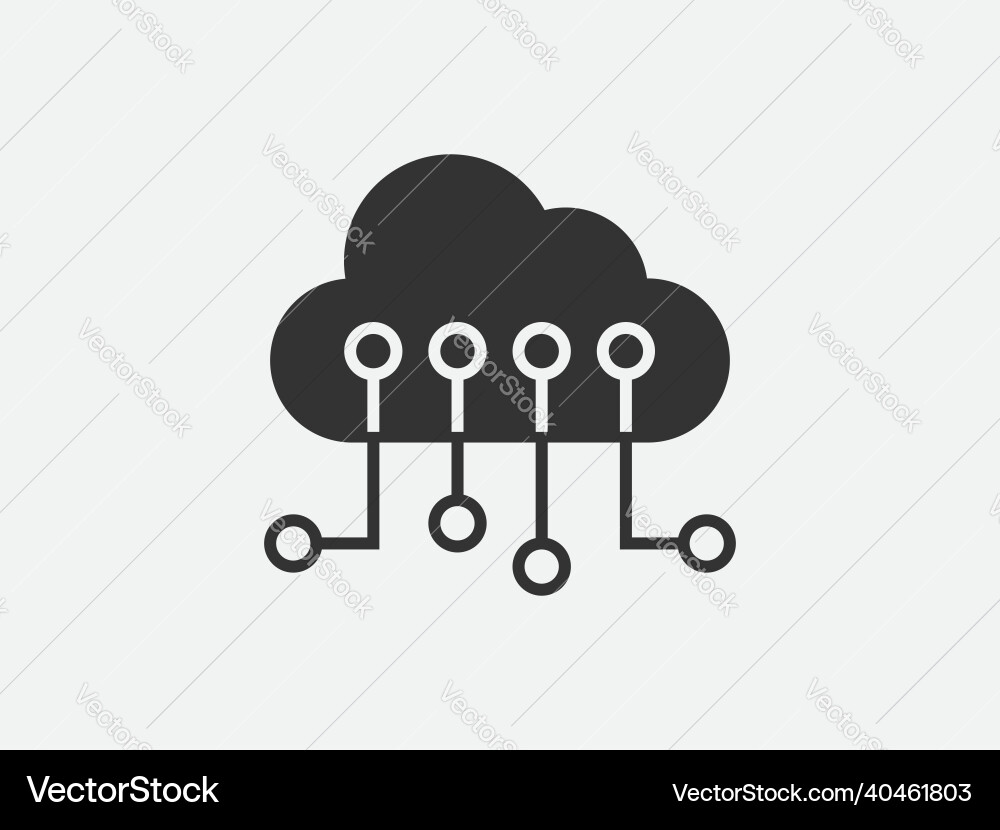 Technology icon cloud computing connection big vector image