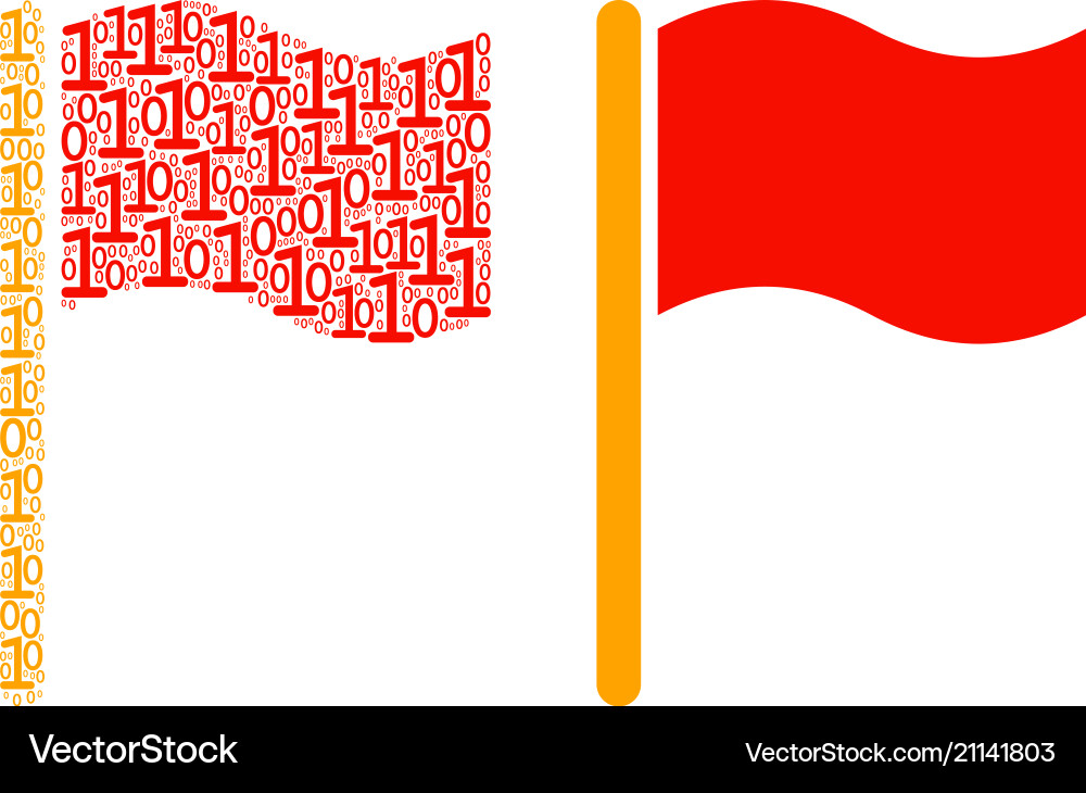 Waving flag mosaic of binary digits Waving flag mosaic of binary digits vector image