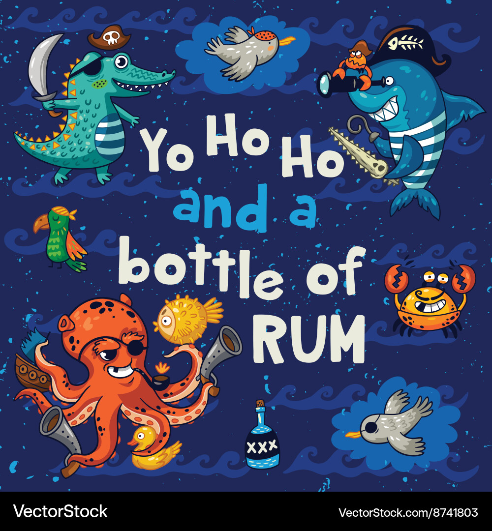 Yo ho pirate with crocodile Vector Image