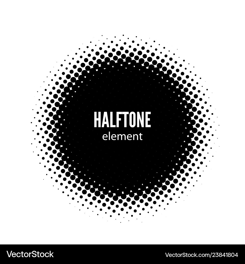 Abstract halftone design element black Abstract halftone design element black vector image