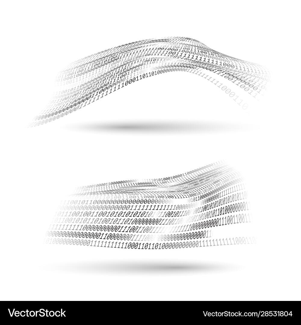 Binary Code Wavy Shapes vector image