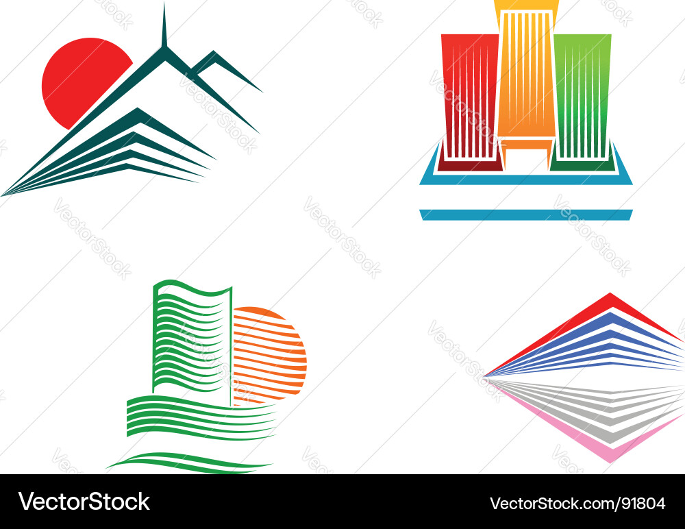 Building Icons and Symbols vector image