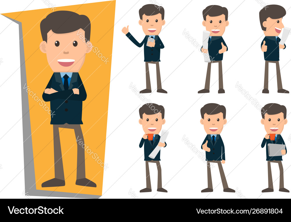 Collection set business man showing different Collection set business man showing different Vector Image