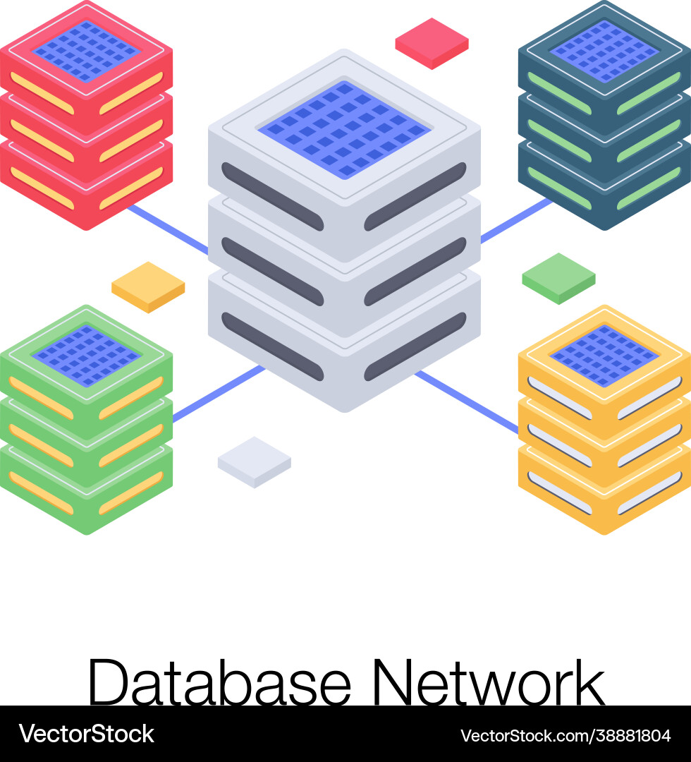 Database network vector image