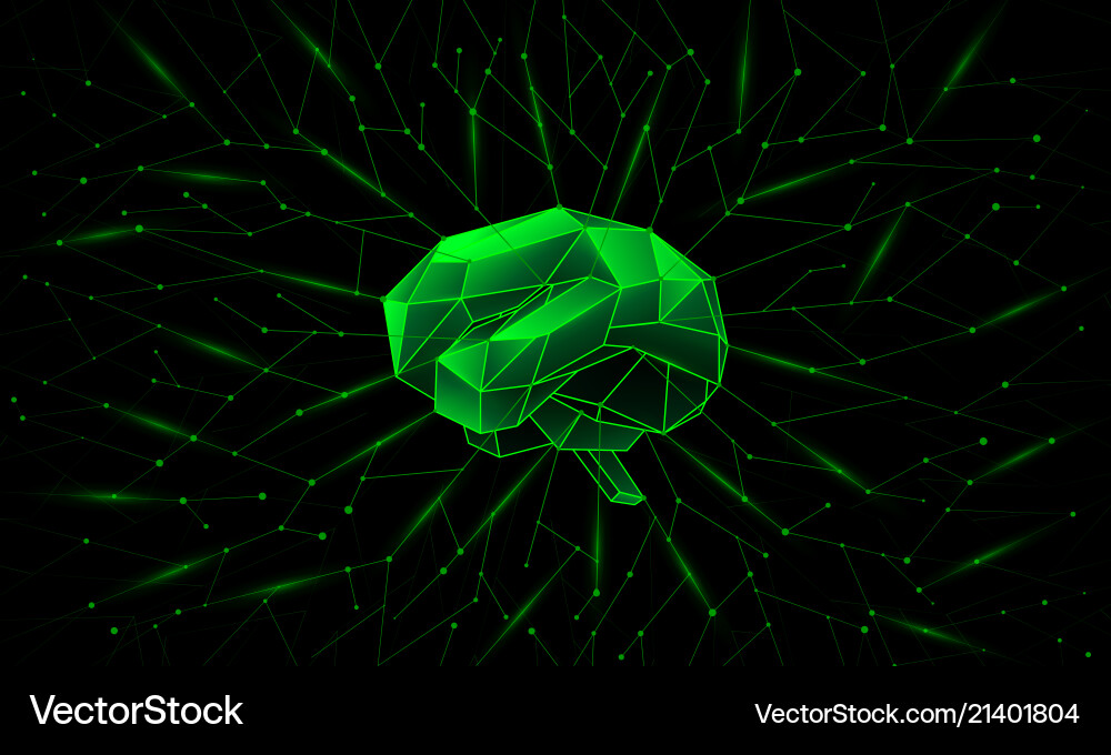Deep training and neural networks around the brain vector image