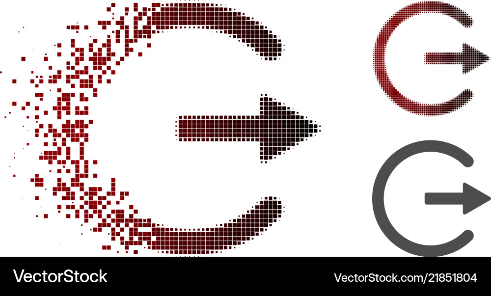 Dispersed pixel halftone exit icon Dispersed pixel halftone exit icon vector image