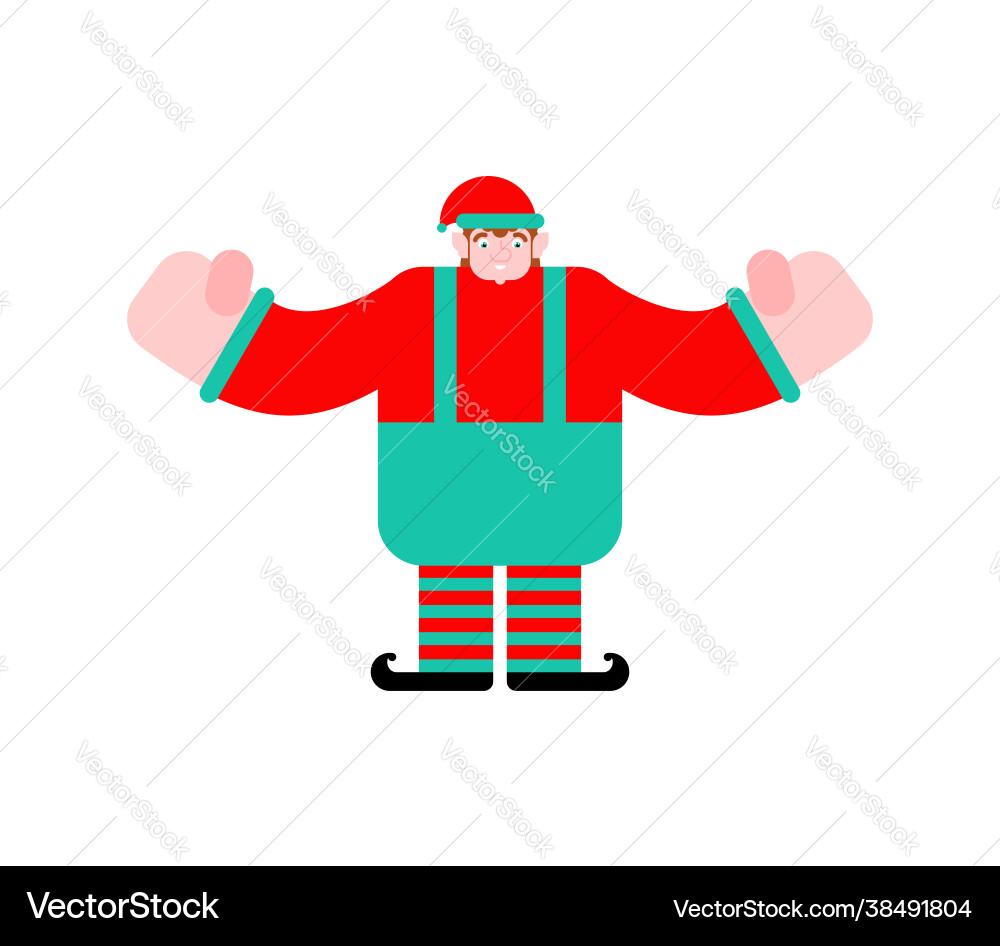 Elf santa isolated little christmas helper xmas Elf santa isolated little christmas helper xmas vector image
