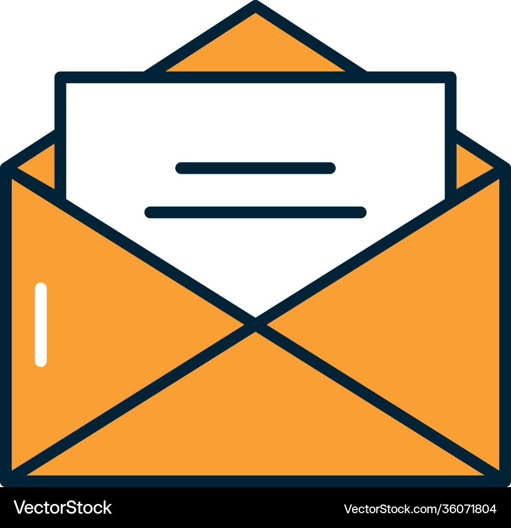 Envelope and card icon line fill style vector image