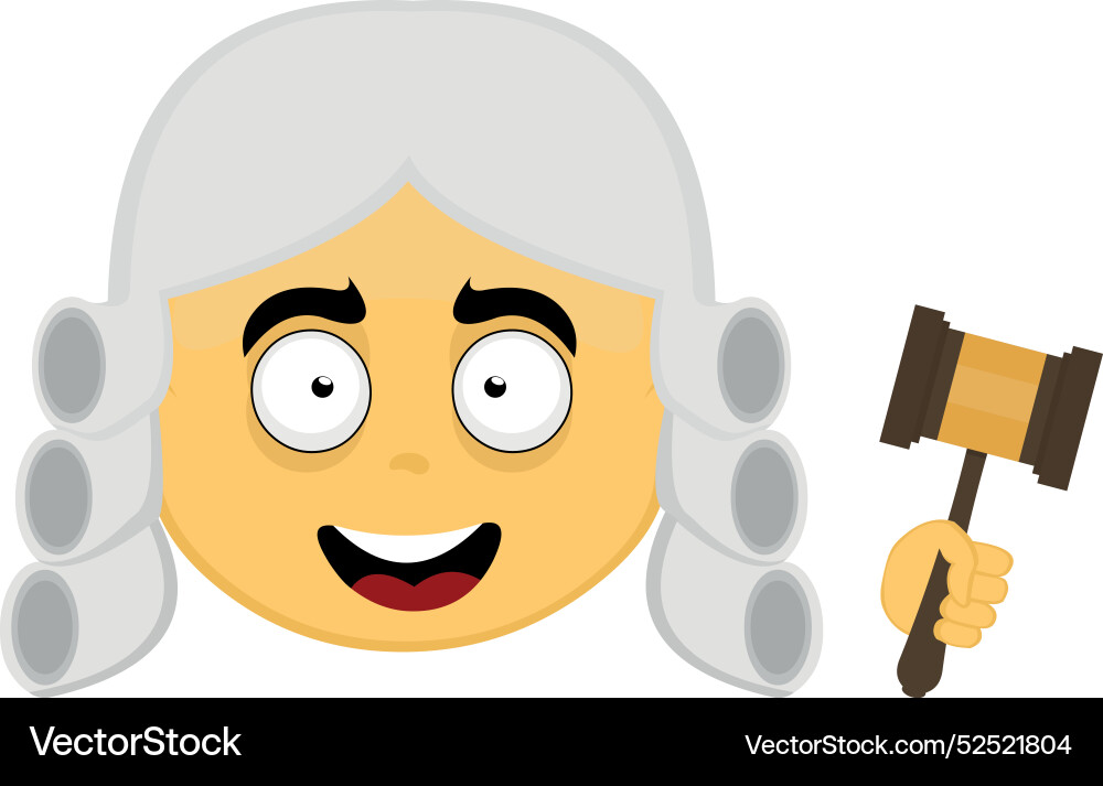 Face character mallet judge vector image