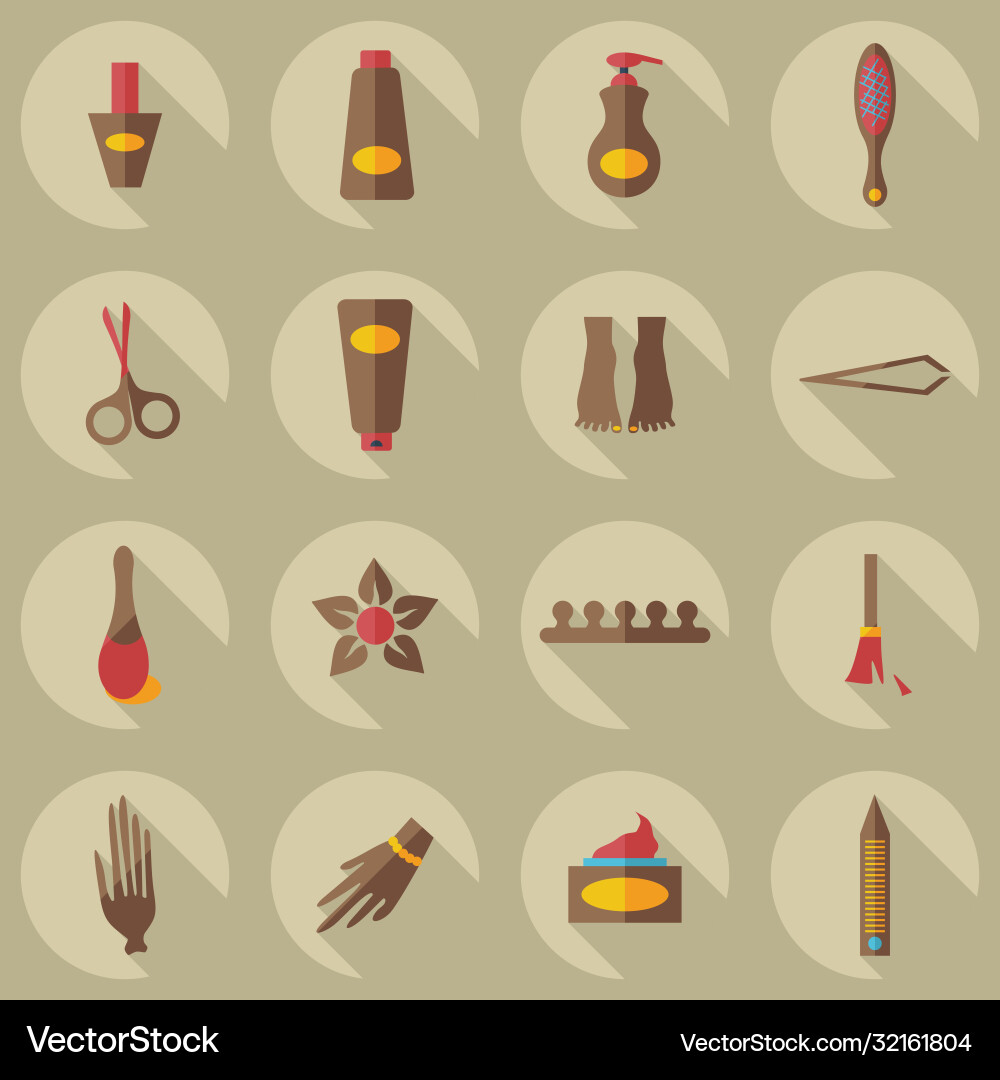 Flat concept set modern design with shadow vector image