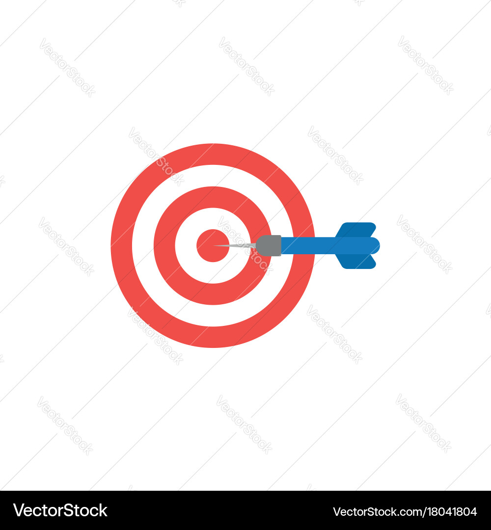 Flat design style concept of bullseye with dart Vector Image